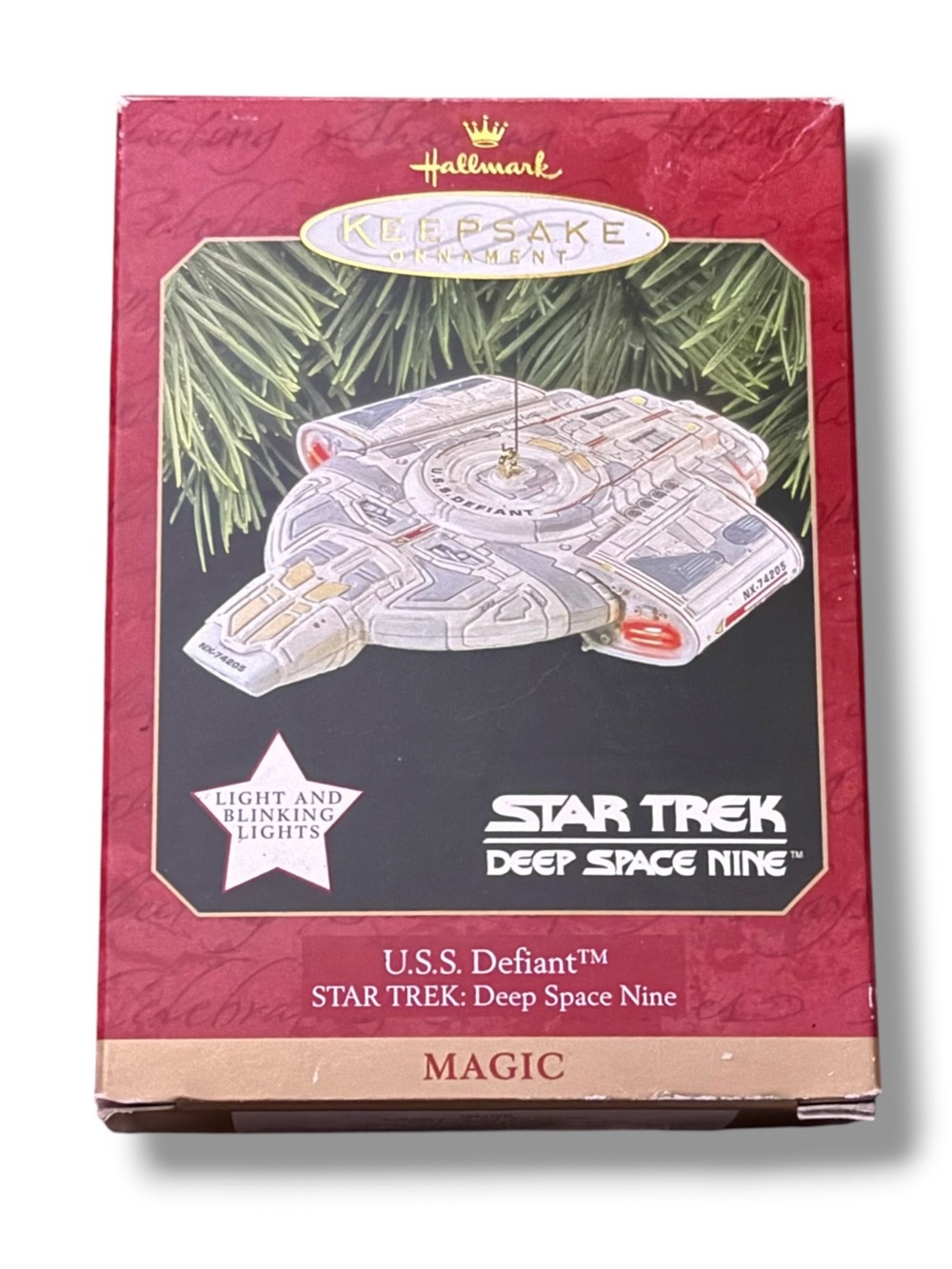 Vintage Hallmark Star Trek U.S.S. Defiant Deep Space Nine Christmas ornament